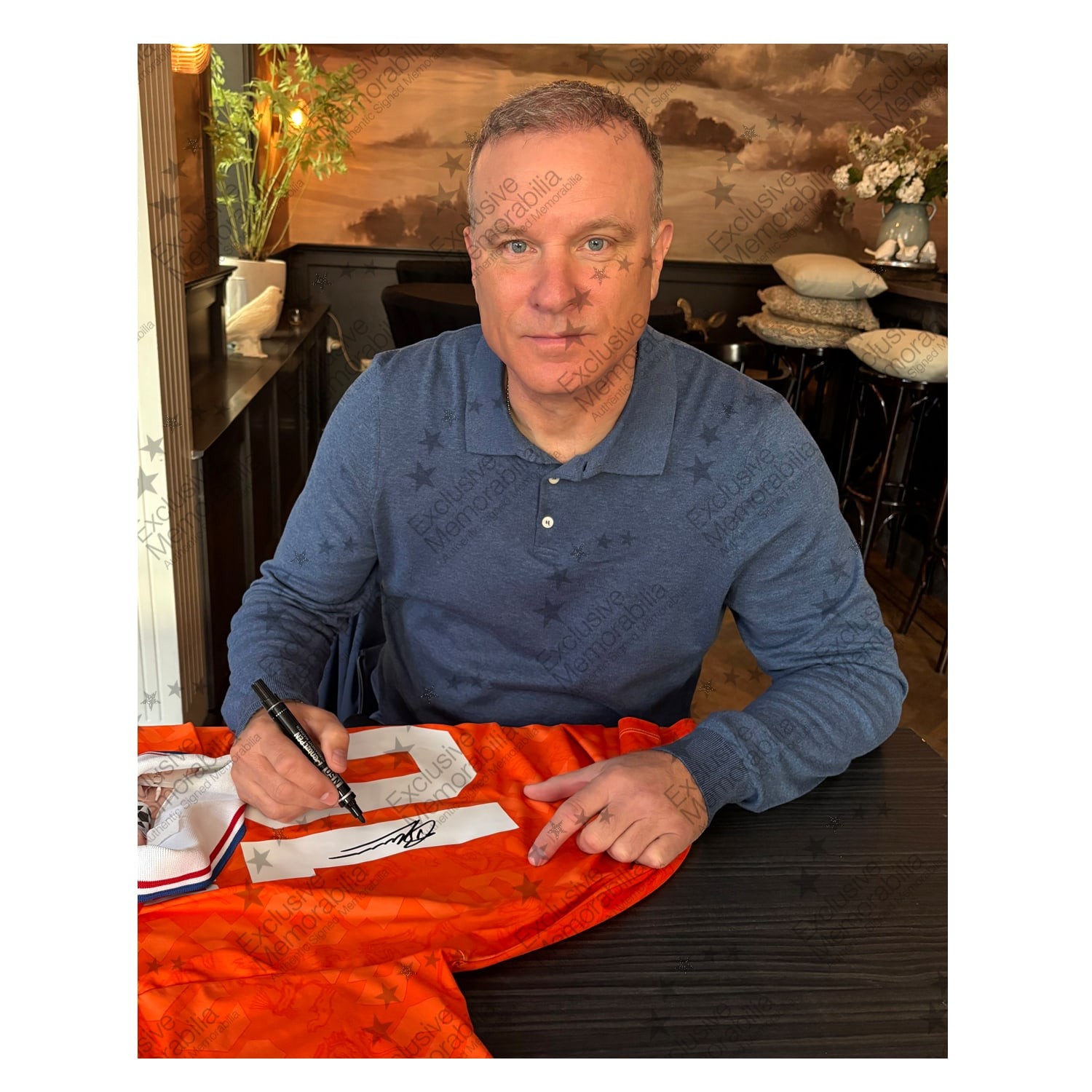 Dennis Bergkamp Signed Original Holland 1994 Football Shirt. Superior Frame