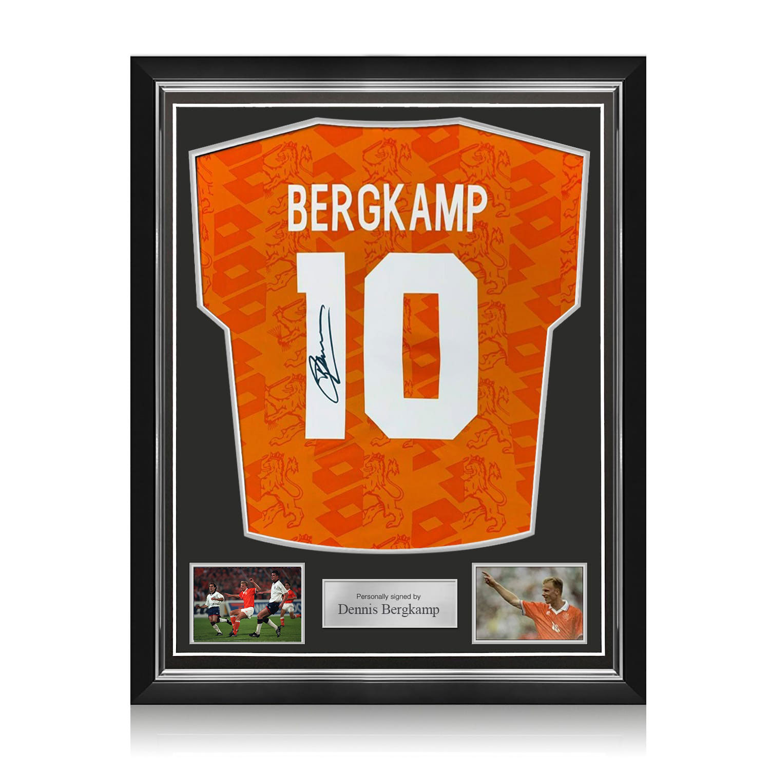 Dennis Bergkamp Signed Original Holland 1994 Football Shirt. Superior Frame