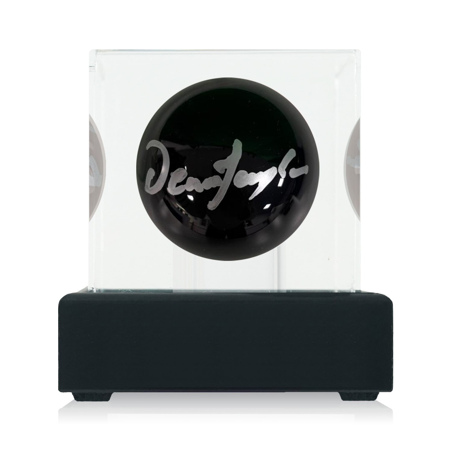 Dennis Taylor Signed Black Snooker Ball. Display Case