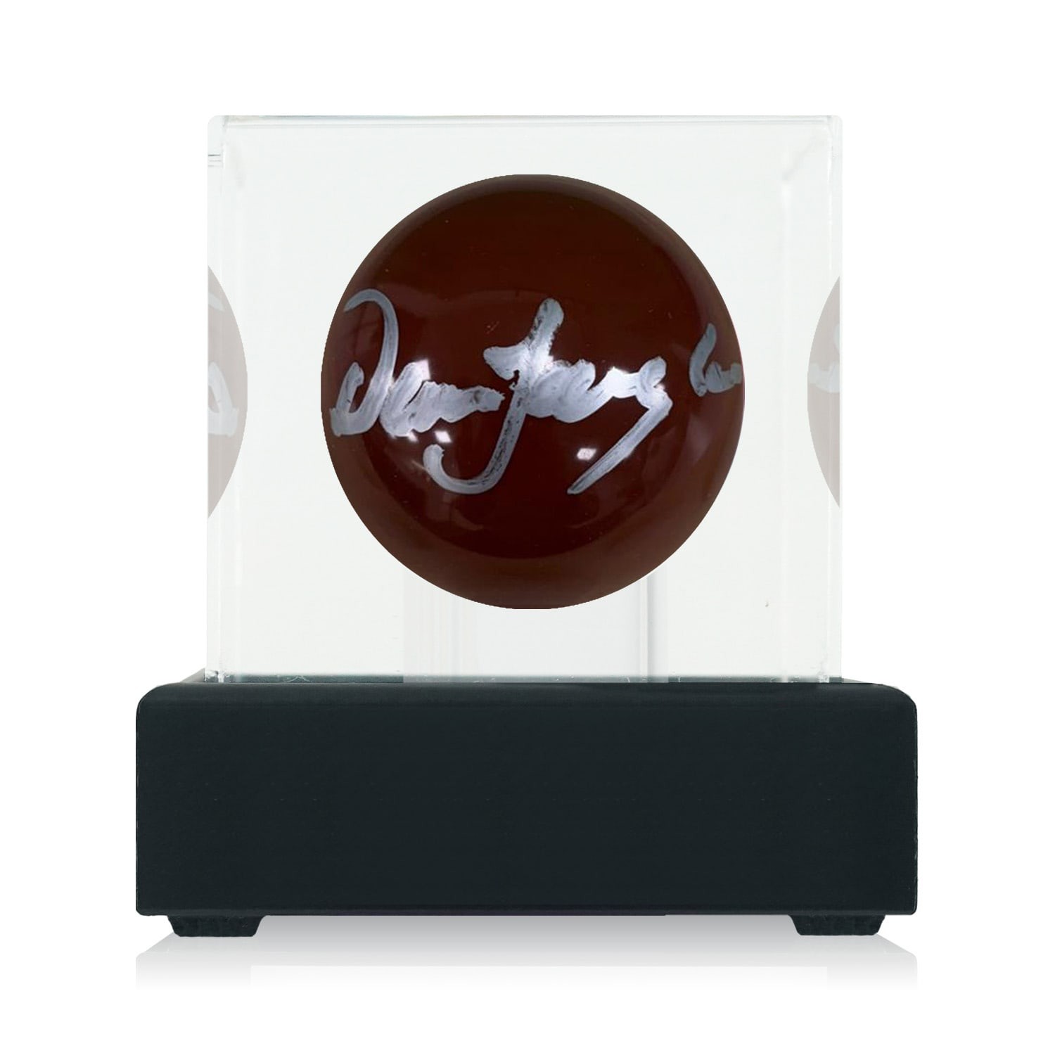 Dennis Taylor Signed Brown Snooker Ball. Display Case