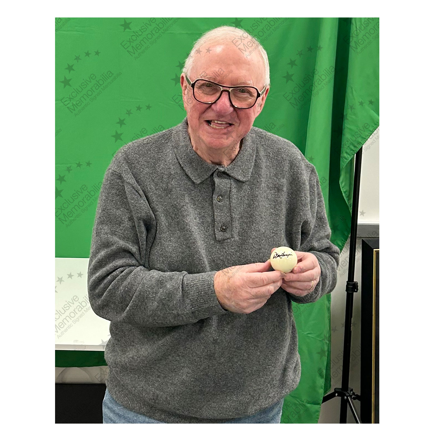 Dennis Taylor Signed White Snooker Ball. Damaged B