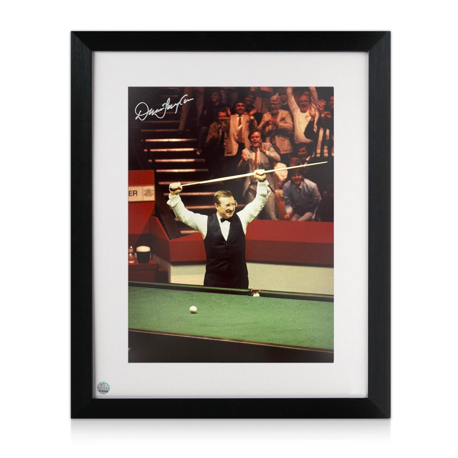 Dennis Taylor Signed Snooker Photo. Framed