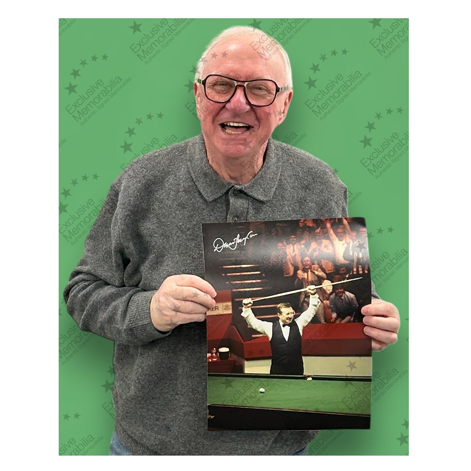 Dennis Taylor Signed Snooker Photo. Deluxe Frame