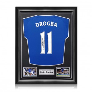 Didier Drogba Signed Chelsea 2006-08 Shirt. Superior Frame