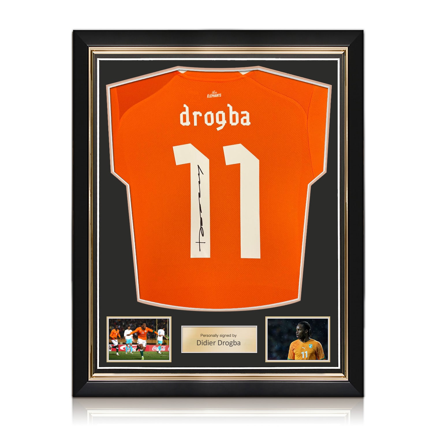 Didier Drogba Signed Ivory Coast 2023 Football Shirt. Superior Frame