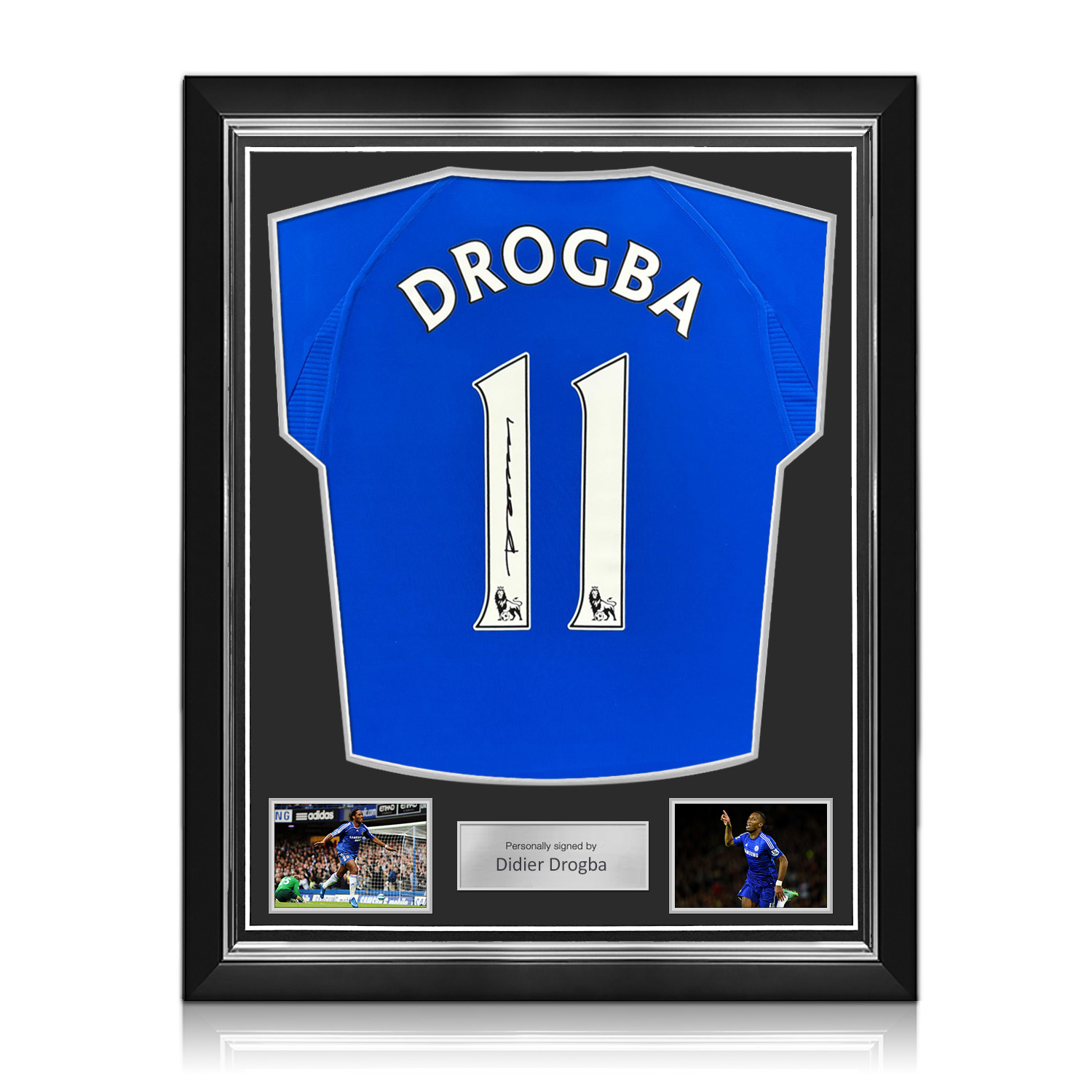 Didier Drogba Signed Chelsea 2000 Home Football Shirt. Superior Frame