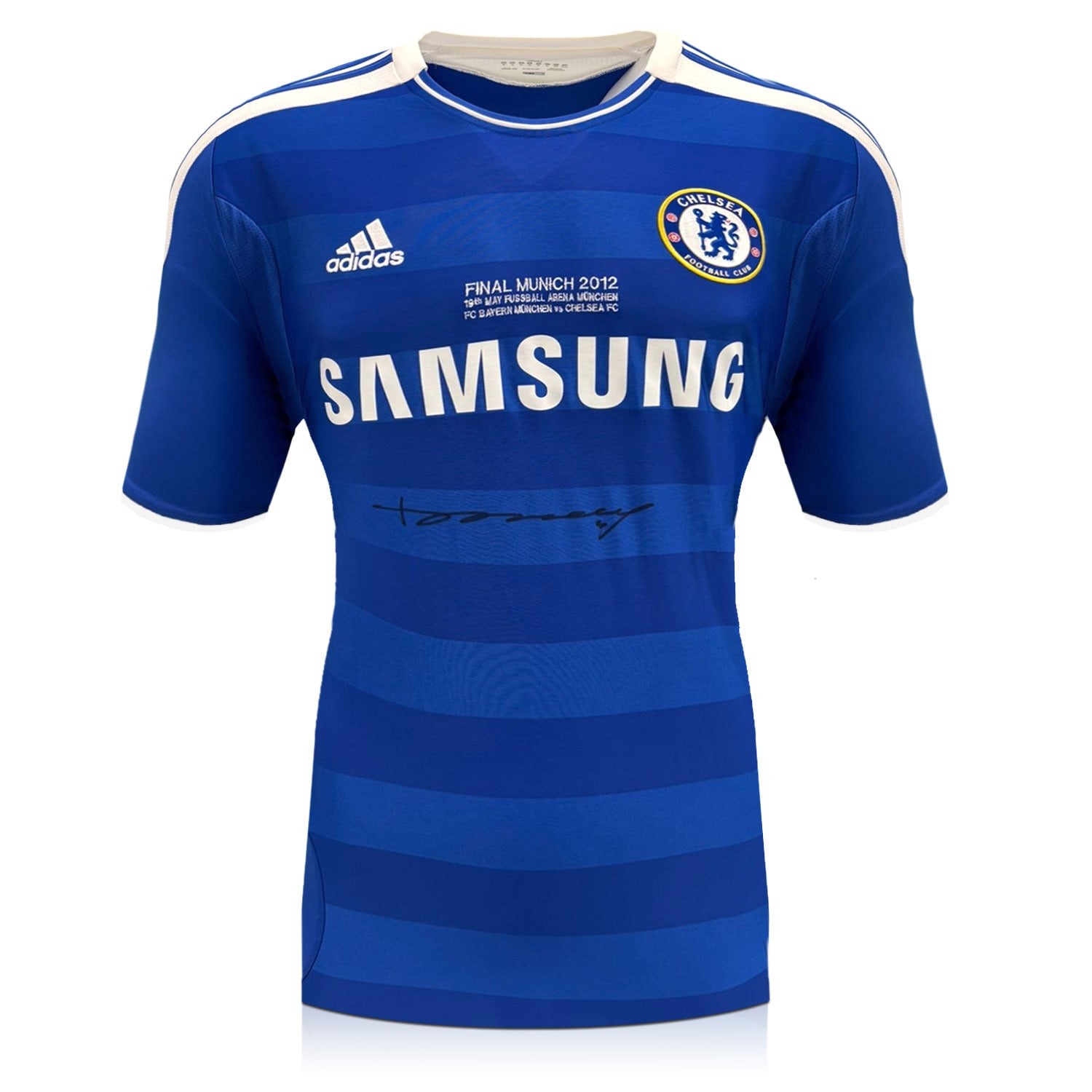 Didier Drogba Front Signed Original Chelsea 2011-12 Football Shirt: UCL Embroidery