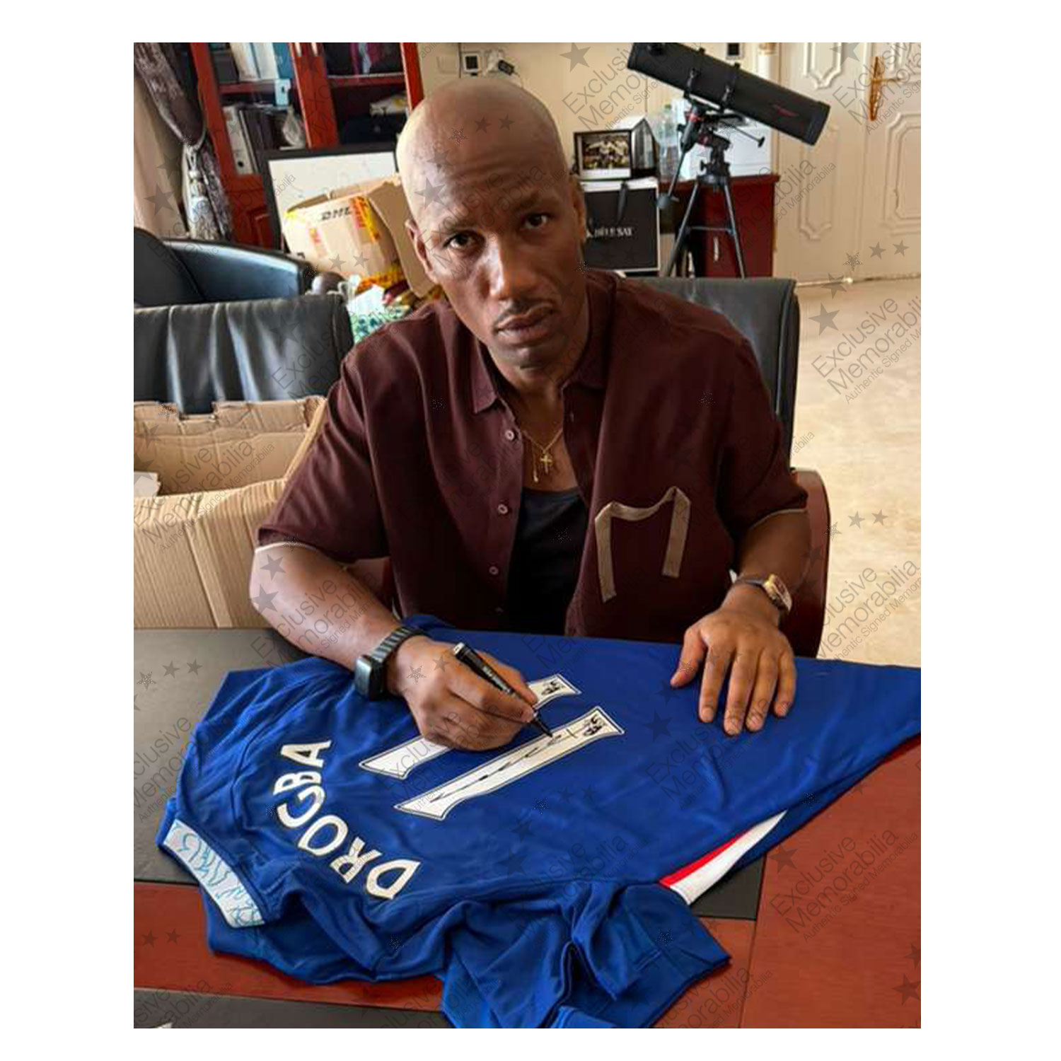 Didier Drogba & John Terry Signed Chelsea Football Shirts. Dual Frame