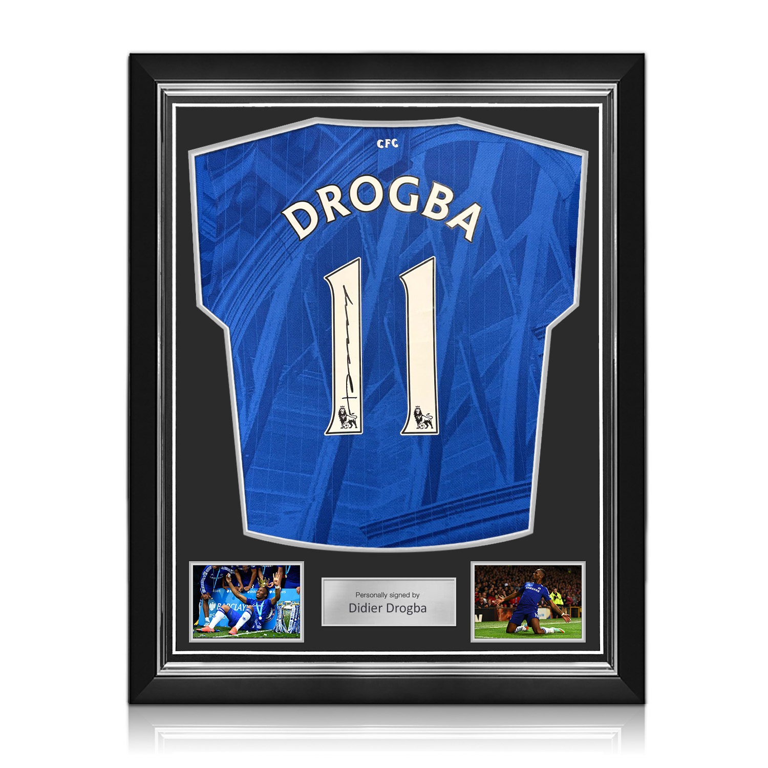 Didier Drogba Signed Chelsea 2025-26 Home Football Shirt. Superior Frame