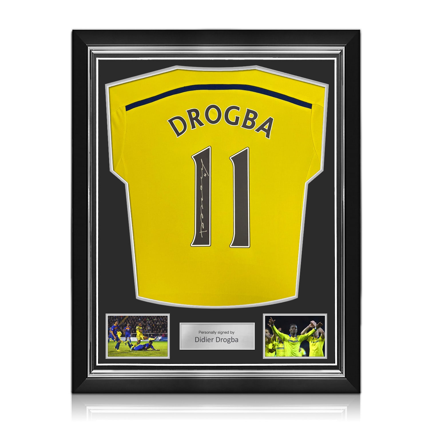 Didier Drogba Signed Original Chelsea 2014-15 Away Football Shirt. Superior Frame