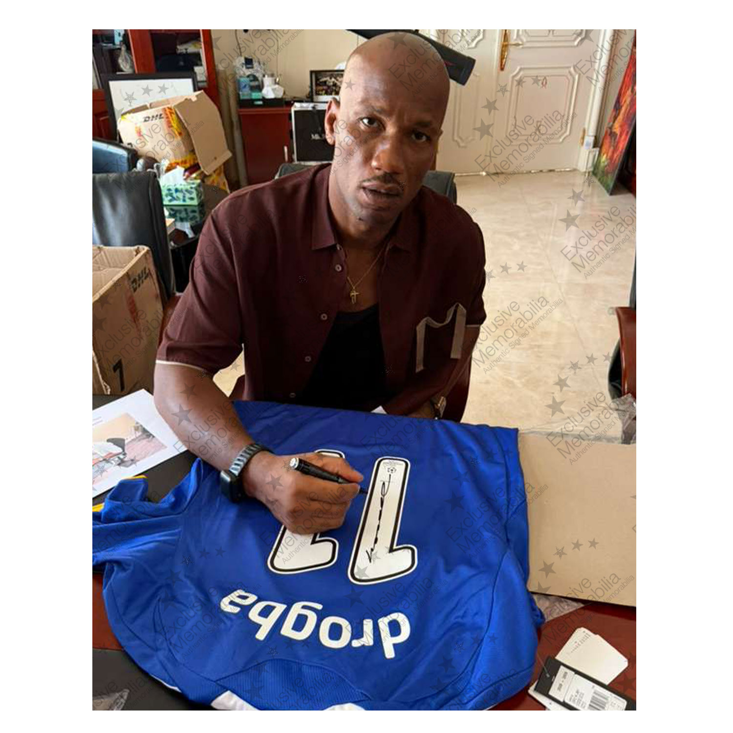 Didier Drogba Signed Original Chelsea 2008-09 Champions League Football Shirt (UCL Print) BNWT