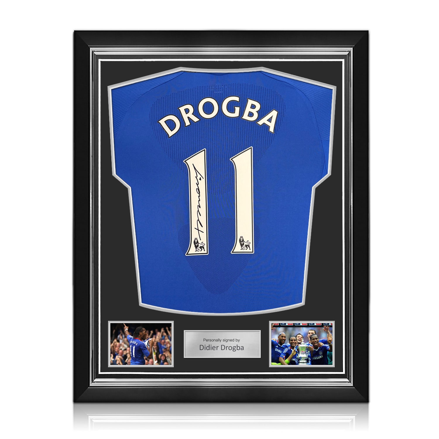 Didier Drogba Signed Original Chelsea 2010-11 Football Shirt. Superior Frame