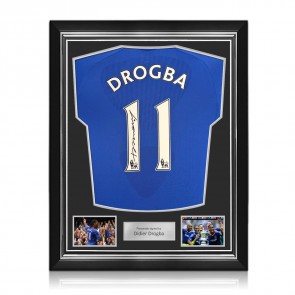 Didier Drogba Signed Original Chelsea 2010-11 Football Shirt. Superior Frame