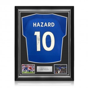 Eden Hazard Signed Original Chelsea 2017-18 Football Shirt. Superior Frame