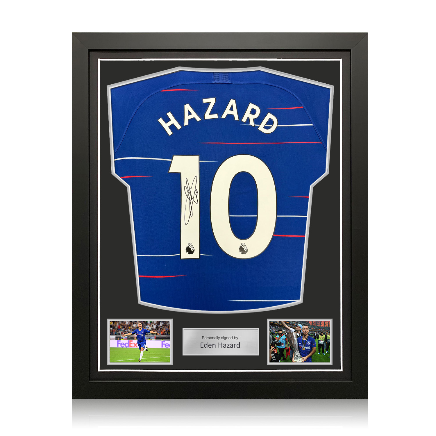 Eden Hazard Signed Original Chelsea 2018-19 Football Shirt. Standard Frame