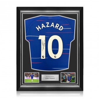 Eden Hazard Signed Original Chelsea 2018-19 Football Shirt. Superior Frame