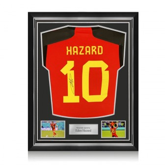 Eden Hazard Signed Belgium 2022-23 Football Shirt. Superior Frame