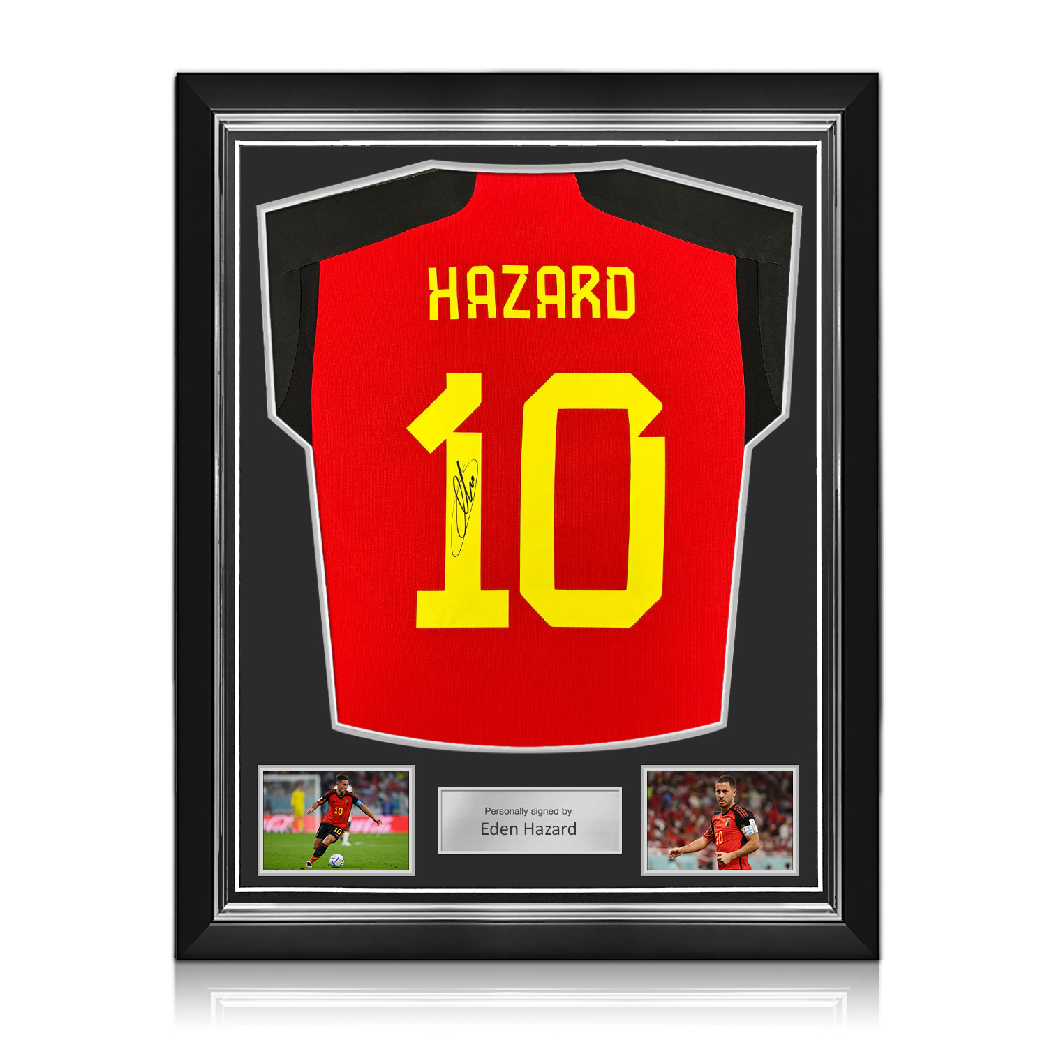 Eden Hazard Signed Original Belgium 2022-23 Football Shirt. Superior Frame