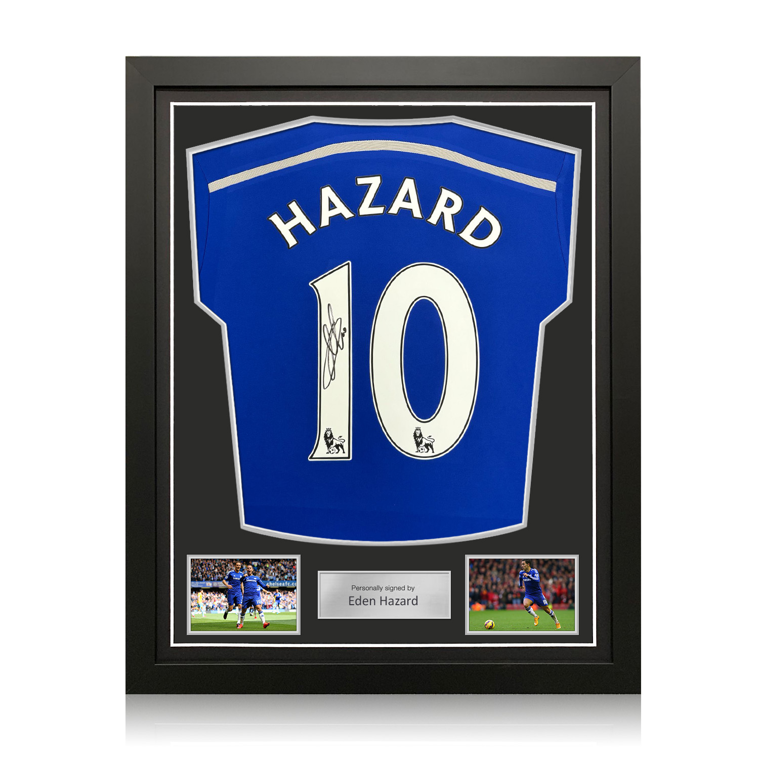 Eden Hazard Signed Original Chelsea 2014-15 Football Shirt. Standard Frame