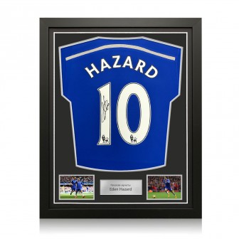 Eden Hazard Signed Original Chelsea 2014-15 Football Shirt. Standard Frame