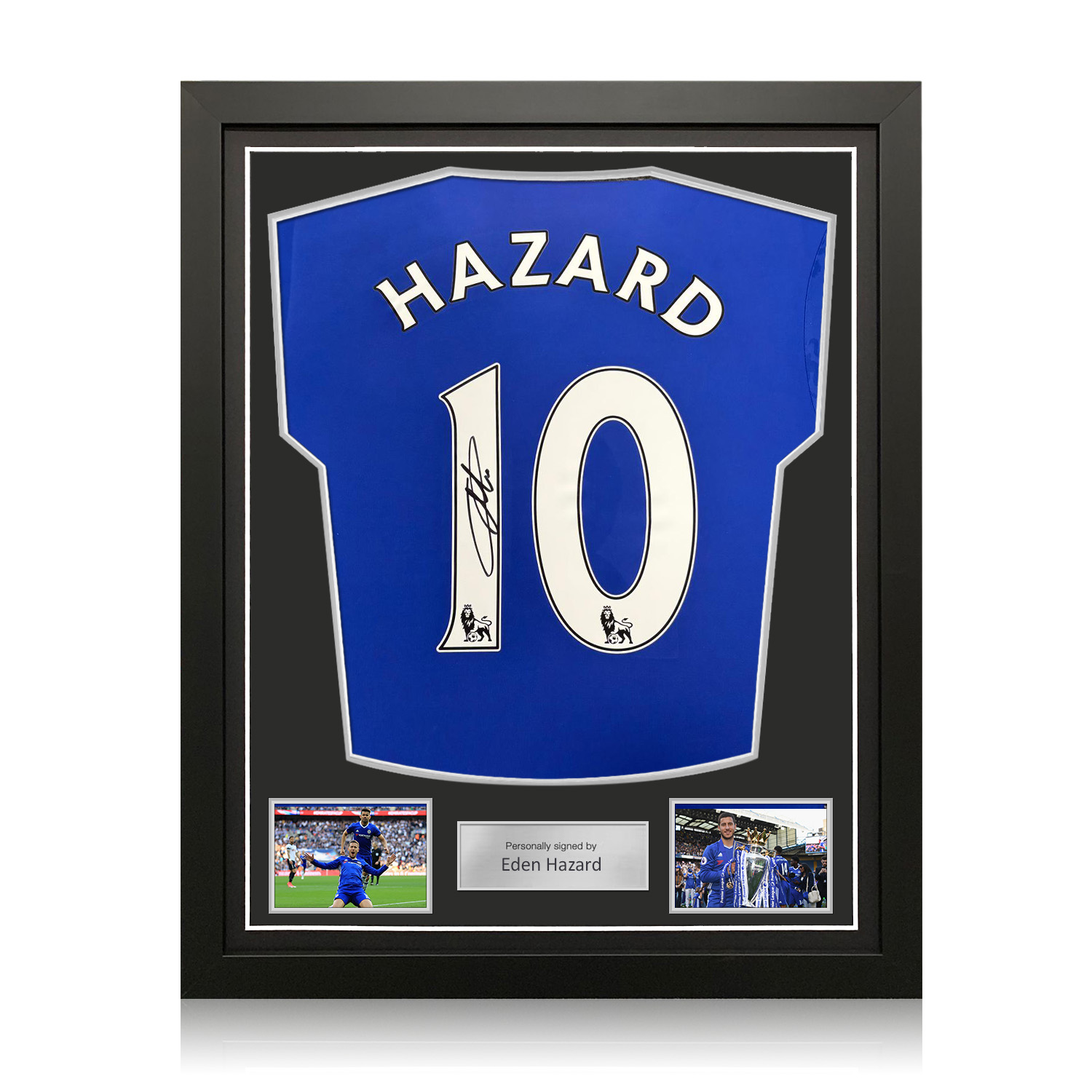 Eden Hazard Signed Original Chelsea 2016-17 Football Shirt. Standard Frame