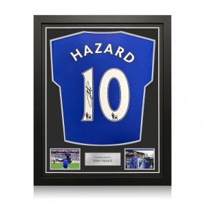 Eden Hazard Signed Original Chelsea 2016-17 Football Shirt. Standard Frame