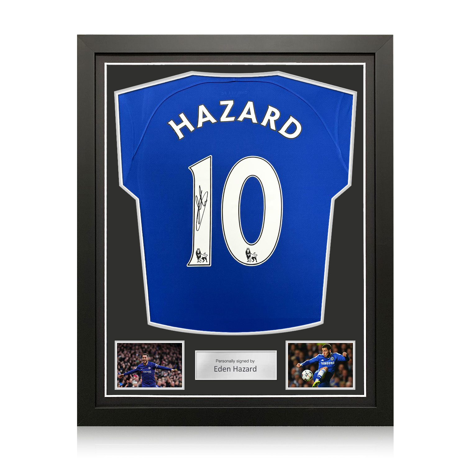 Eden Hazard Signed Chelsea 2022-23 Football Shirt. Standard Frame