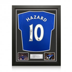 Eden Hazard Signed Chelsea 2022-23 Football Shirt. Standard Frame