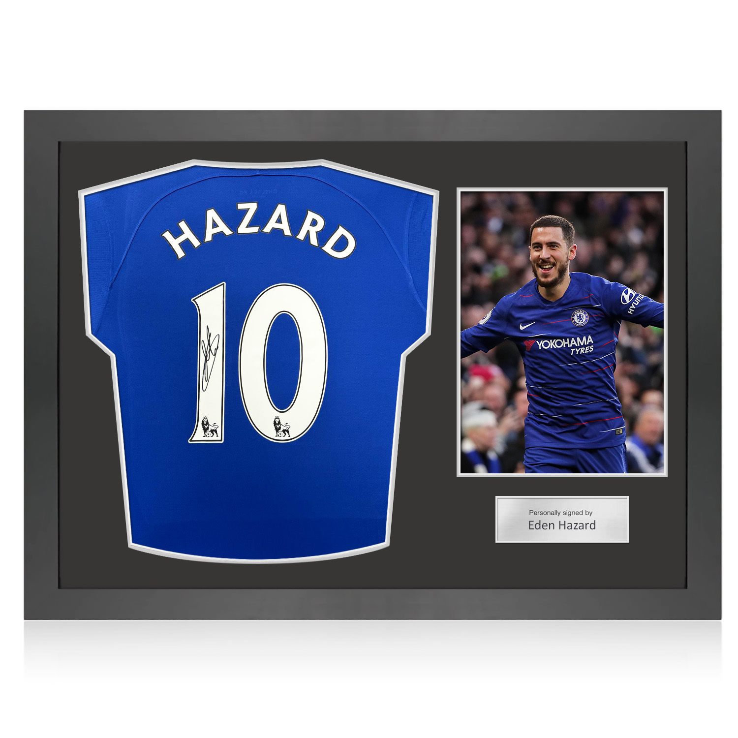 Eden Hazard Signed Chelsea 2022-23 Football Shirt. Icon Frame