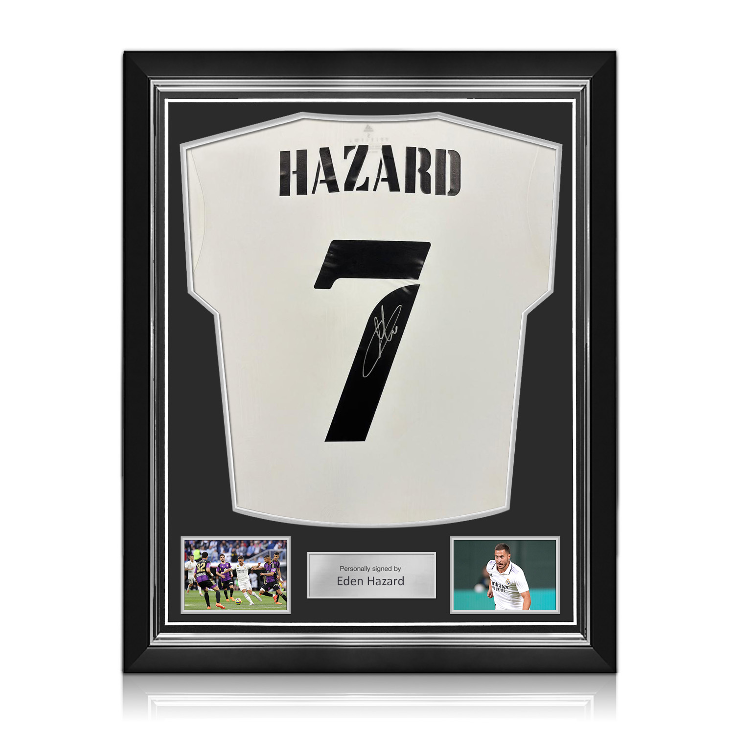 Eden Hazard Signed Original Real Madrid 2022-23 Football Shirt. Superior Frame
