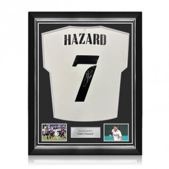 Eden Hazard Signed Original Real Madrid 2022-23 Football Shirt. Superior Frame