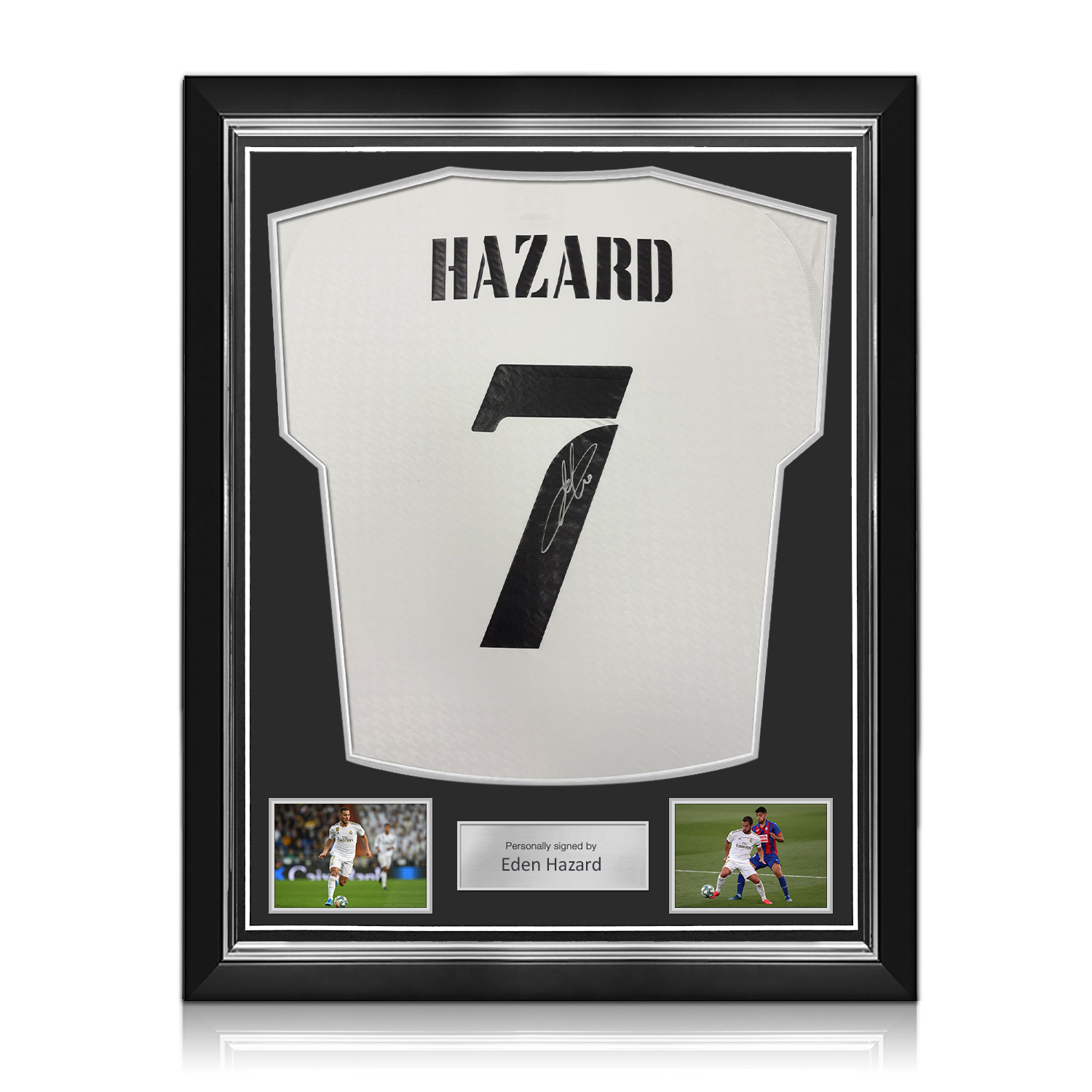Eden Hazard Signed Real Madrid 2024-25 Football Shirt. Superior Frame