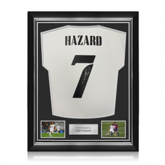 Eden Hazard Signed Real Madrid 2024-25 Football Shirt. Superior Frame