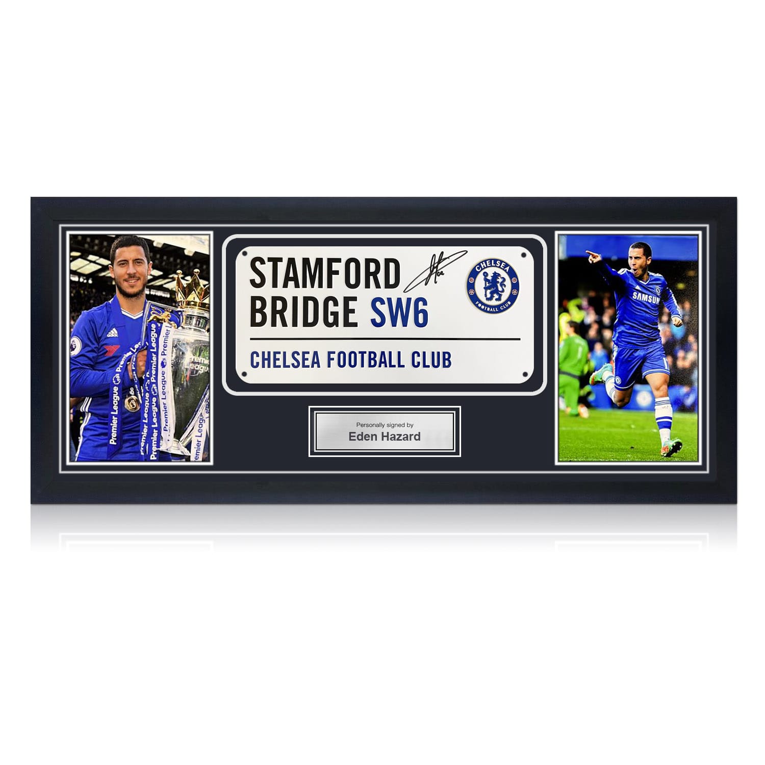 Eden Hazard Signed Chelsea Street Sign. Framed