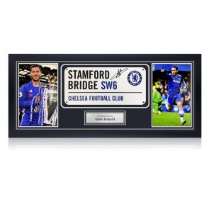 Eden Hazard Signed Chelsea Street Sign. Framed