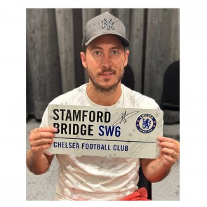 Eden Hazard Signed Chelsea Street Sign