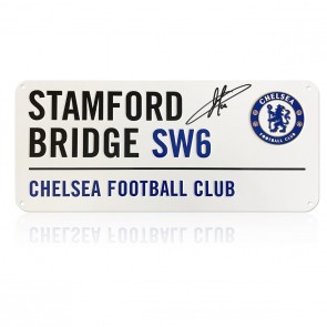 Eden Hazard Signed Chelsea Street Sign