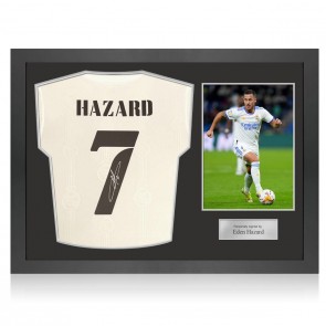  Eden Hazard Signed Real Madrid 2022-23 Football Shirt. Icon Frame