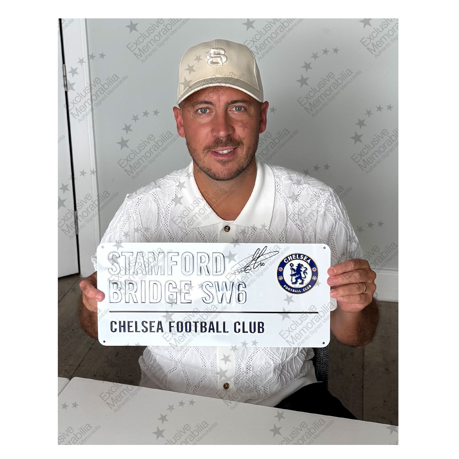 Eden Hazard Signed Chelsea Street Sign (Long Signature)