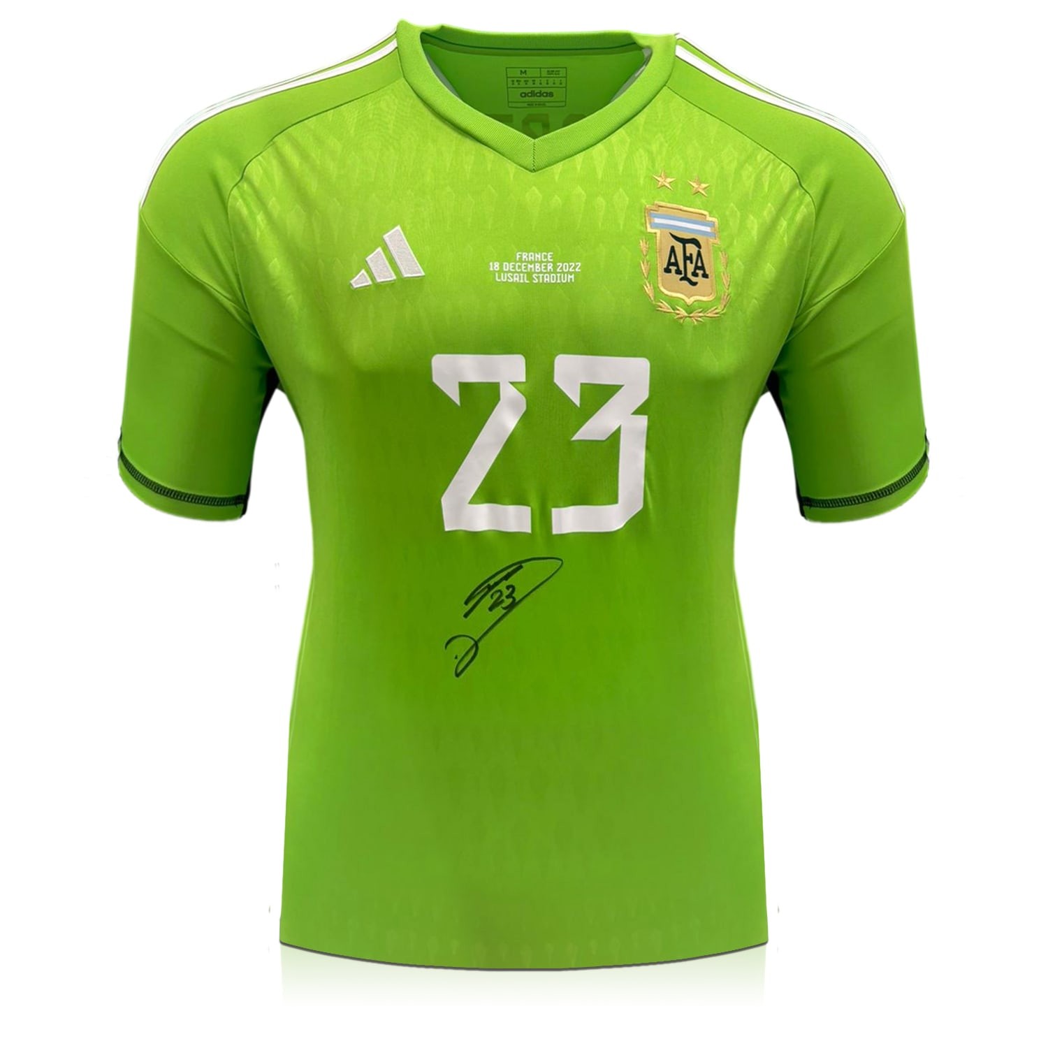 Emi Martinez Front Signed Argentina 2022-23 Home Goalkeeper Shirt