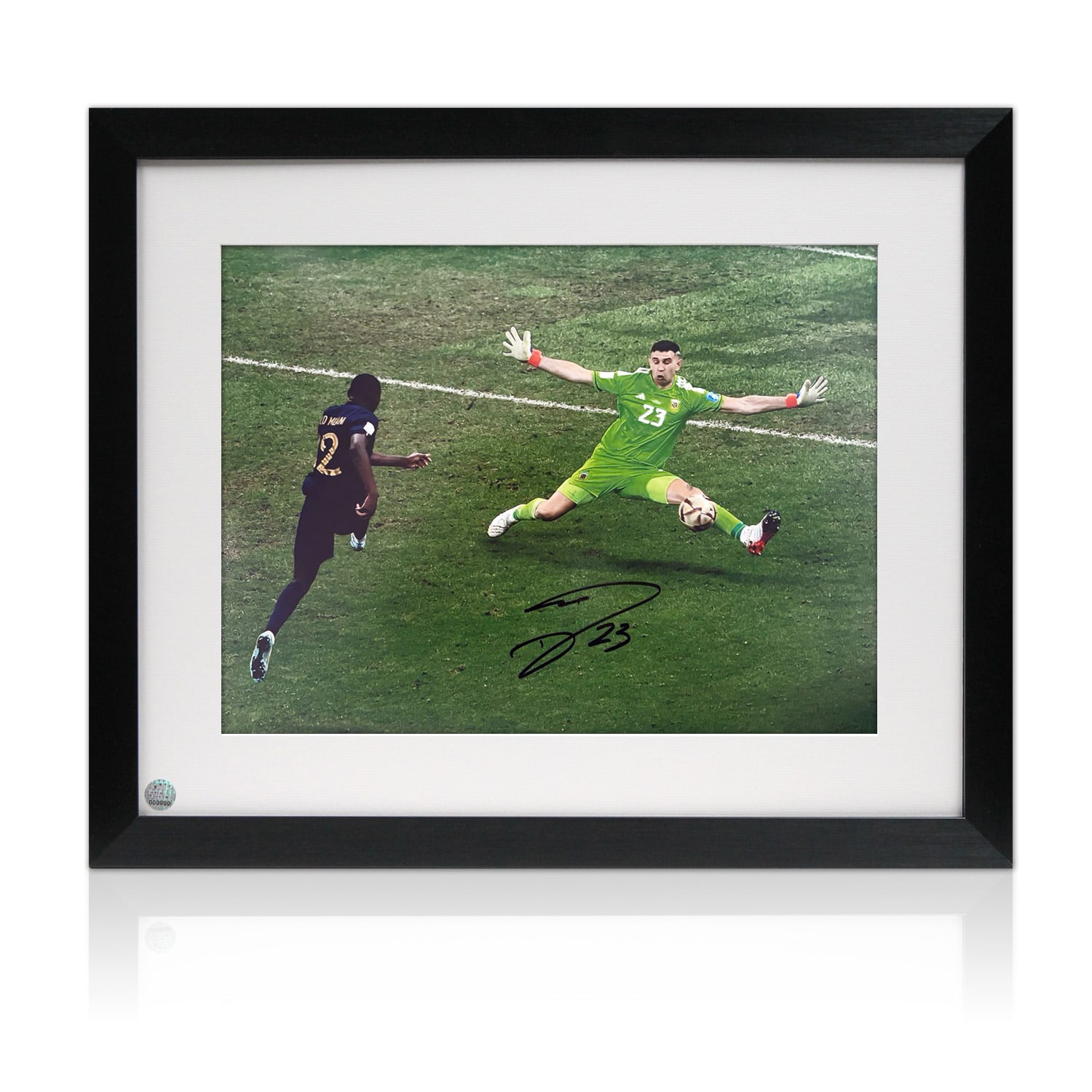 Emi Martinez Signed Argentina Football Photo: World Cup Final Save. Framed