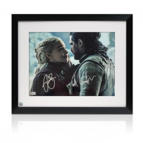 Emilia Clarke And Kit Harington Signed Game Of Thrones Photo. Framed