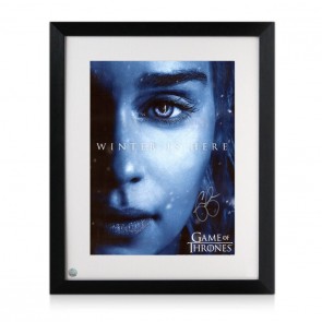 Emilia Clarke Signed Game Of Thrones Poster. Framed 