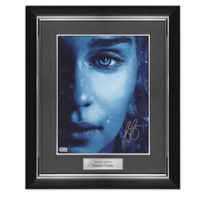 Emilia Clarke Signed Game Of Thrones Poster. Deluxe Frame