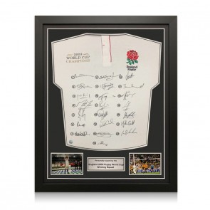England 2003 Rugby World Cup Winners Squad Signed Shirt. Standard Frame