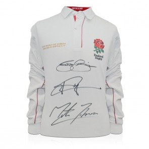 Jason Robinson, Jonny Wilkinson & Martin Johnson Signed England Shirt