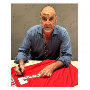 Eric Cantona Signed Manchester United 2021-22 Football Shirt. Standard Frame