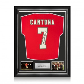 Eric Cantona Signed Manchester United 2022-23 Football Shirt. Superior Frame