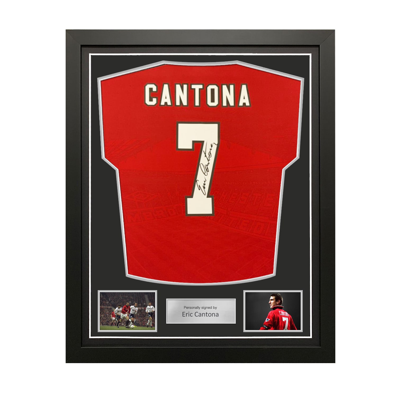 Eric Cantona Signed Original Manchester United 1994-96 Home Football Shirt. Standard Frame