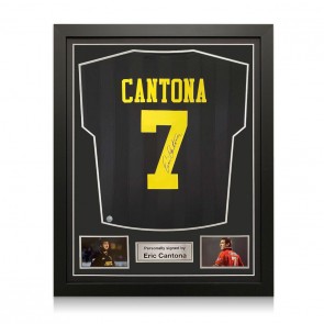 Eric Cantona Signed Manchester United 1994 Away Football Shirt. Standard Frame